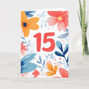 Cartão De Festividades Quinze Quinceañera - Flor Colorida