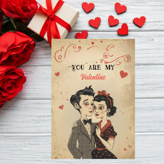 Cartão De Festividades Quirky Retro Vintage Valentine's Day 
