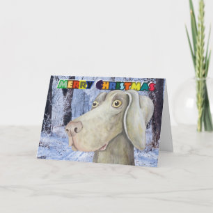 Cartão De Festividades Quirky weimaraner dog christmas card
