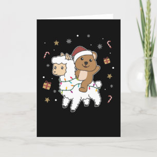 Cartão De Festividades Quokka Llama Natal Animais de inverno