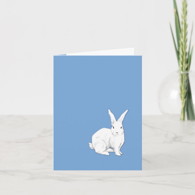 Cartão De Festividades Rabbit blue Note Card (Frente)