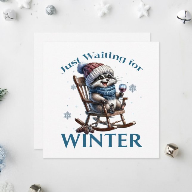 Cartão De Festividades Raccoon a andar numa cadeira de balanço. (Criador carregado)