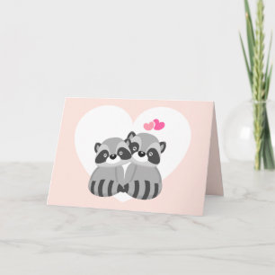 Cartão De Festividades Raccoons in Love Valentines Day