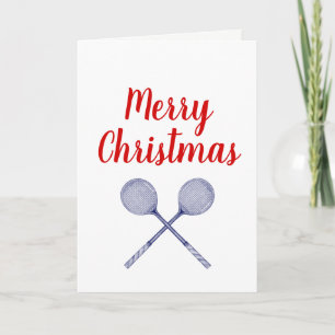 Cartão De Festividades Racquet de Squash Cruzadas Azul