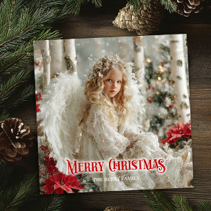 Cartão De Festividades Radiância festiva vintage angélica anjo vermelho d