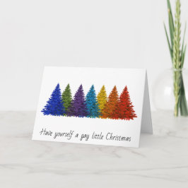 Cartão De Festividades Rainbow Christmas Trees Gay Greeting Card