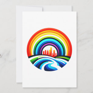 Cartão De Festividades Rainbow City - Esperança Urbana e Diversidade