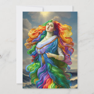 Cartão De Festividades Rainbow Goddese pintura digital pintura original