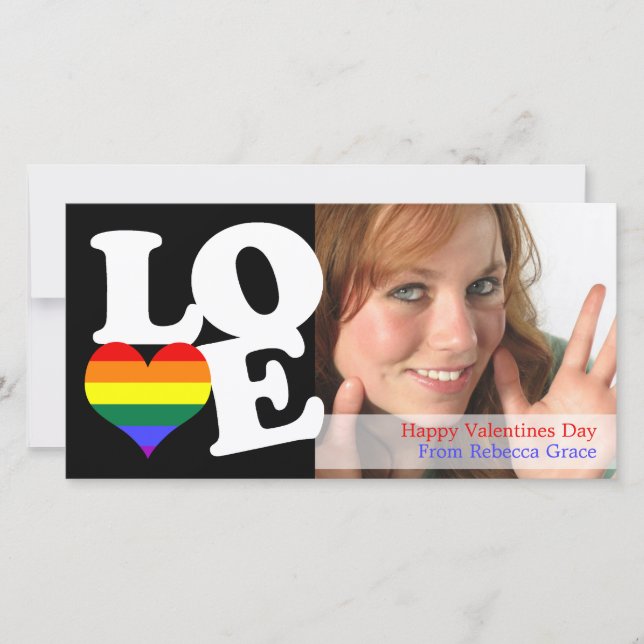 Cartão De Festividades Rainbow Pride Love Heart (Frente)