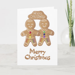 Cartão De Festividades Rainbow Pride Whimssic Christmas Gingerbird Men