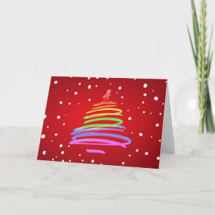 Cartão De Festividades Rainbow Swirl  Christmas Tree Greeting Card