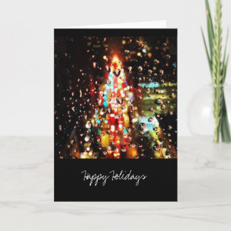 Cartão De Festividades Raining City Lights Holiday