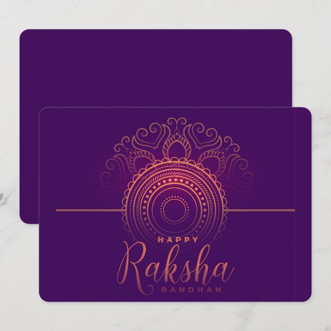 Cartão De Festividades Raksha Bandhan (Frente/Verso)