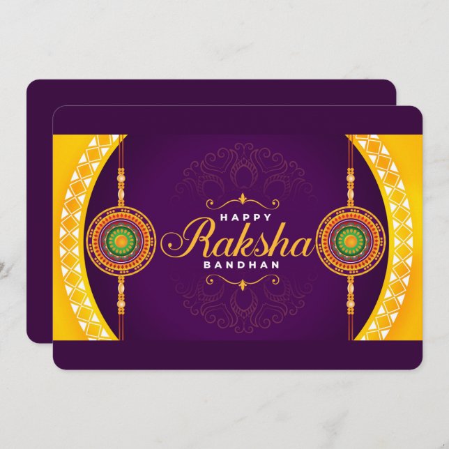 Cartão De Festividades Raksha Bandhan (Frente/Verso)