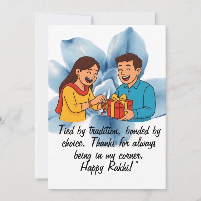 Cartão De Festividades Raksha Bandhan Card (Frente)