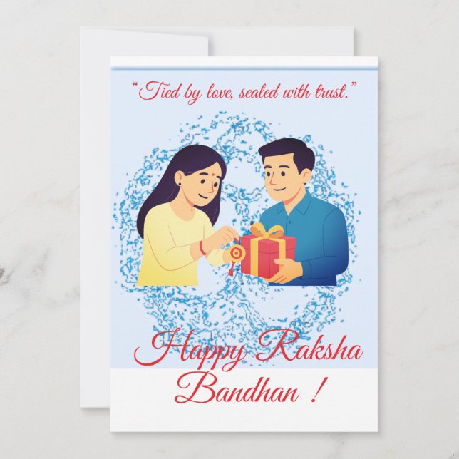 Cartão De Festividades Raksha Bandhan Card (Frente)