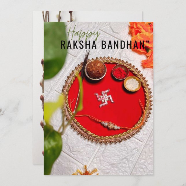 Cartão De Festividades Raksha Bandhan card (Frente/Verso)