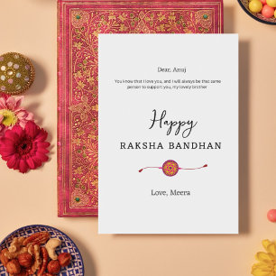 Cartão De Festividades Raksha bandhan, carta rakhi feliz,