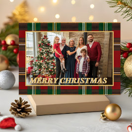 Cartão De Festividades Ralph Lauren Tartan Plaid Family Christmas Photo