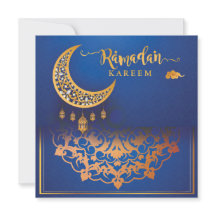 Ramadan Kareem Mubarak - Azul e Ouro 5 personaliza