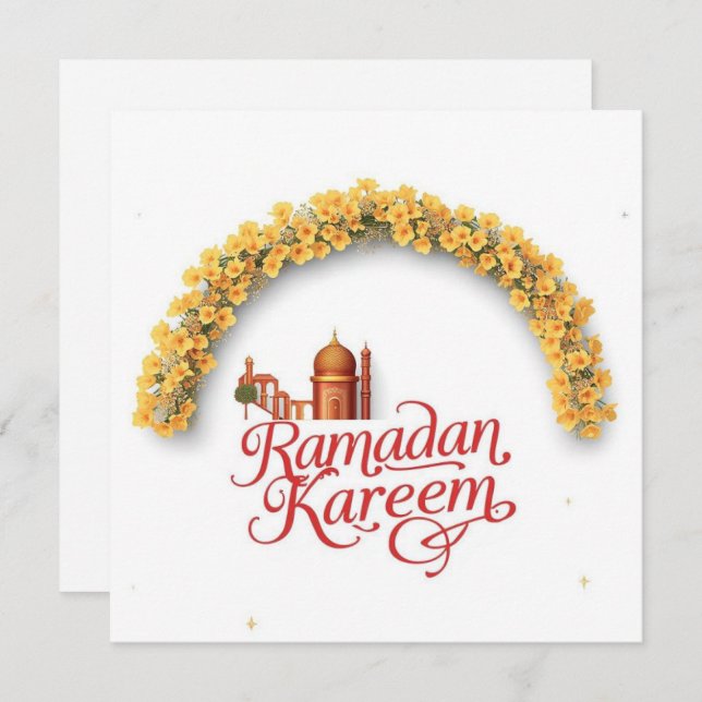 Cartão De Festividades Ramadan Kareem Personliazed holiday  Card (Frente/Verso)