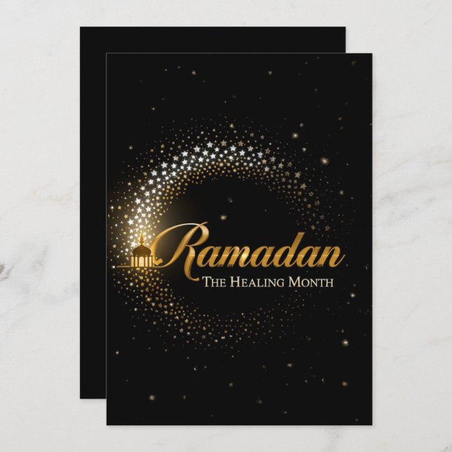Cartão De Festividades Ramadan MubaraK Personalized Holiday  Card (Frente/Verso)