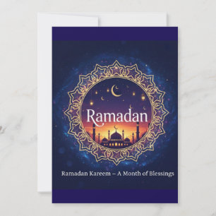 Cartão De Festividades Ramadão Kareem Mubarak Crescente Islã Iftar Suhur