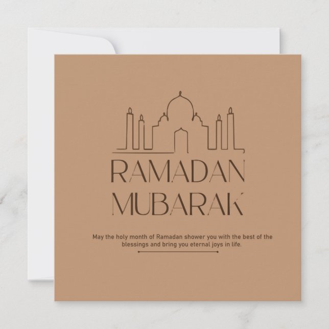 Cartão De Festividades Ramadão Mubarak (Frente)