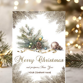 Cartão De Festividades Ramais de Árvore de Natal,Pinhas de Pinho,Bolas Co