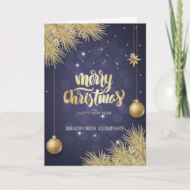 Cartão De Festividades Ramais de árvores de pinheiro,Bolas,Companhia de N (Frente)