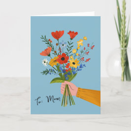 Cartão De Festividades Ramalhete Floral de Flores Silvestres Dias das Mãe