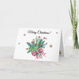 Cartão De Festividades Ramos de Abeto e Frutas Customizados Feliz Natal
