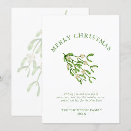 Cartão De Festividades Ramos de azeitona de Natal em aquarela Verdura