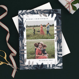 Cartão De Festividades Ramos de Prata 2 Foto Natal