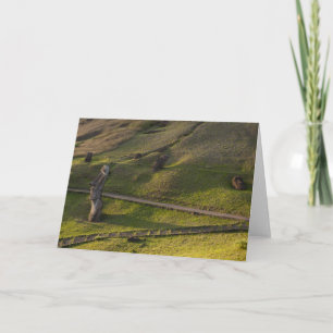 Cartão De Festividades Rano Raraku, Rapa Nui, Ilha de Páscoa, Chile