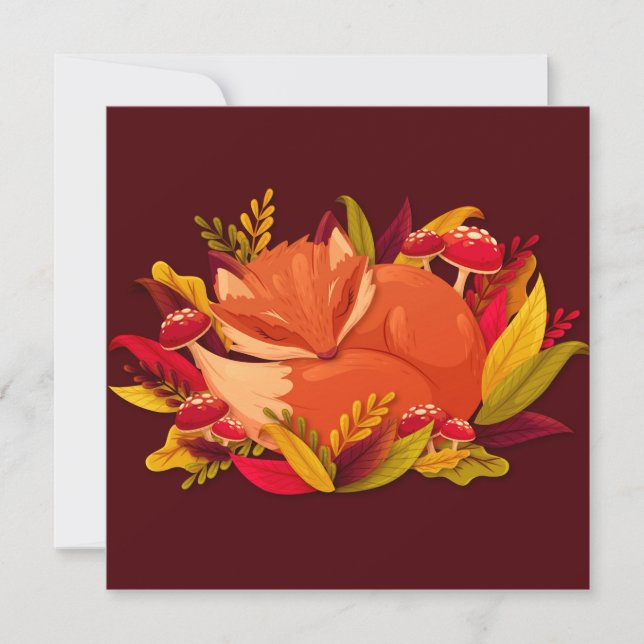 Cartão De Festividades Raposa-branca (Frente)