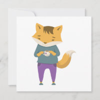 Raposa-branca com xícara de chá