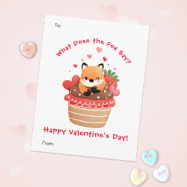 Cartão De Festividades Raposa-branca no Dia de os namorados de Crianças P