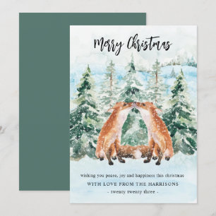 Cartão De Festividades Raposa da Floresta Floresta de Natal Nevada Fofa
