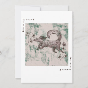 Cartão De Festividades raposa elegante do outono