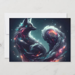Cartão De Festividades Raposa Espiritual Cósmica Estelar Fantasia Animal