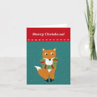 Raposa Festiva em Fúria de Natal Personalizada