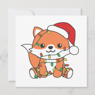 Cartão De Festividades Raposa Natal Animais de inverno Raposa de Natal