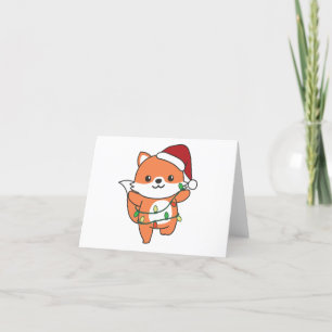 Cartão De Festividades Raposa Natal Animais de inverno Raposa de Natal