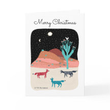 Raposas no deserto noturno com cacto, estrela e av