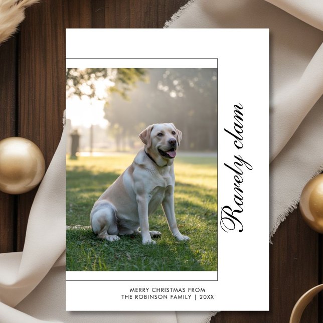 Cartão De Festividades Rarely Christmas Dog Holiday Card |  Pet Photo (Criador carregado)