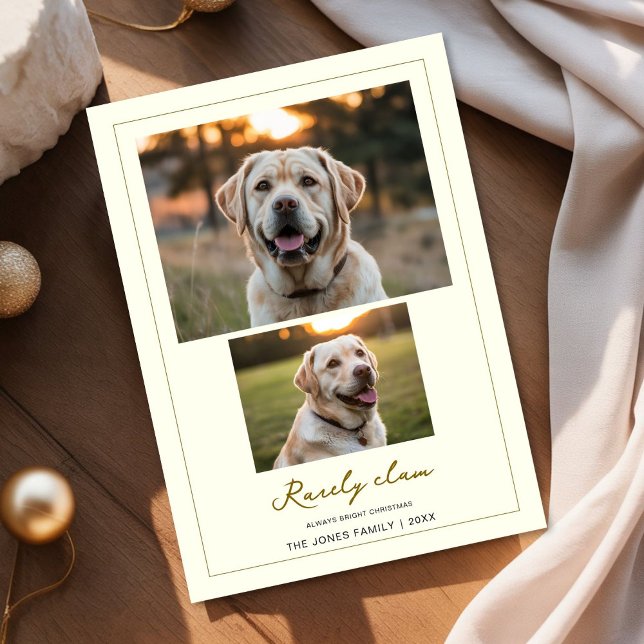 Cartão De Festividades Rarely Christmas Gift Cut Dog greeting Card  (Criador carregado)