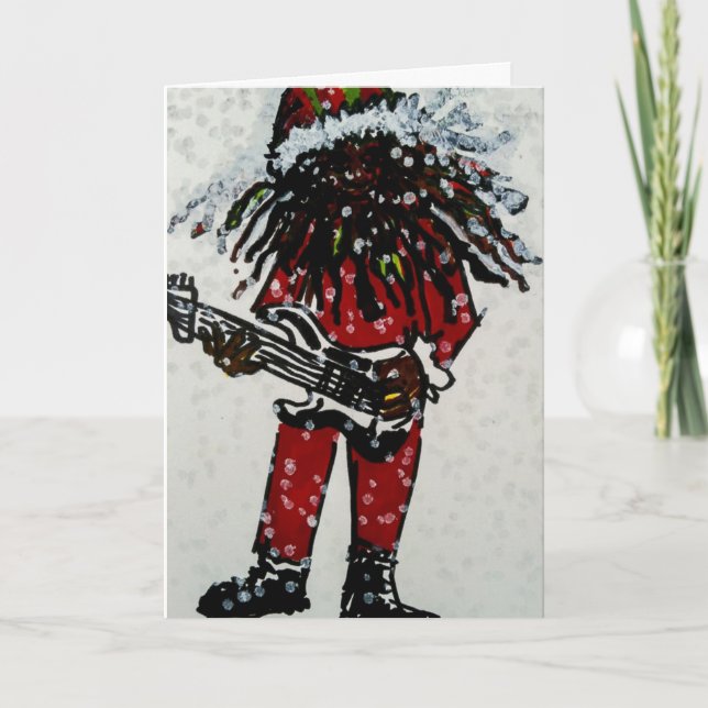 Cartão De Festividades Rasta de balanço Claus (Frente)