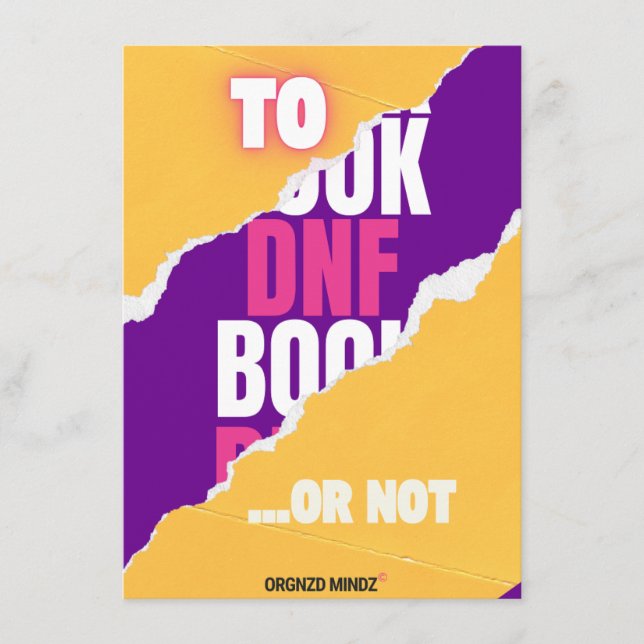 Cartão De Festividades Rastreador de DNF para Leitores de Livros (Frente)