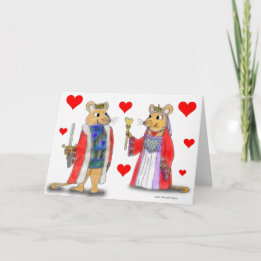 Cartão De Festividades Rat King and Queen of Hearts Card